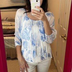 Blue Printed Blouse